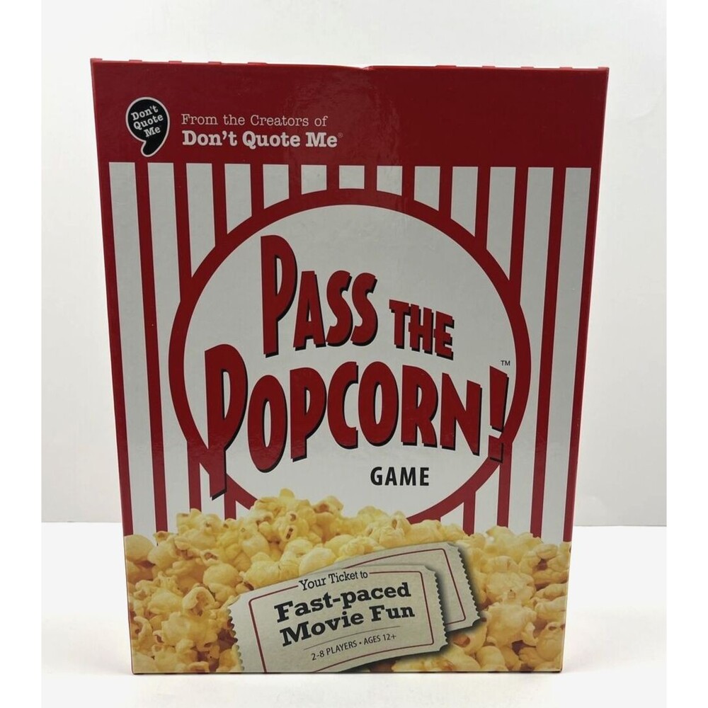 NEW Pass the Popcorn Movie Trivia Family Party Game w/ Bonus Actor Trivia Cards